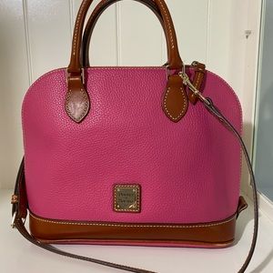 Auth Dooney & Bourke Pink Leather Dome Satchel Handbag